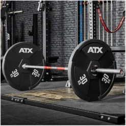 Wagon Wheel 30 kg - Poids de musculation avec diamètre olympique ATX en caoutchouc premium