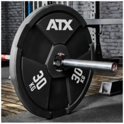 Wagon Wheel 30 kg - Poids de musculation avec diamètre olympique ATX en caoutchouc premium