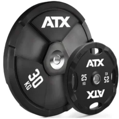 Wagon Wheel 30 kg - Poids de musculation avec diamètre olympique ATX en caoutchouc premium