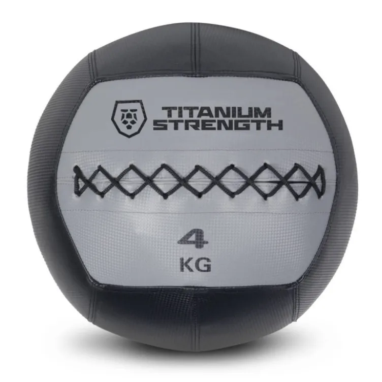Wall ball en cuir Titanium Strength de 4 à 15 kg avec texture antidérapante - Musculation et cross-training