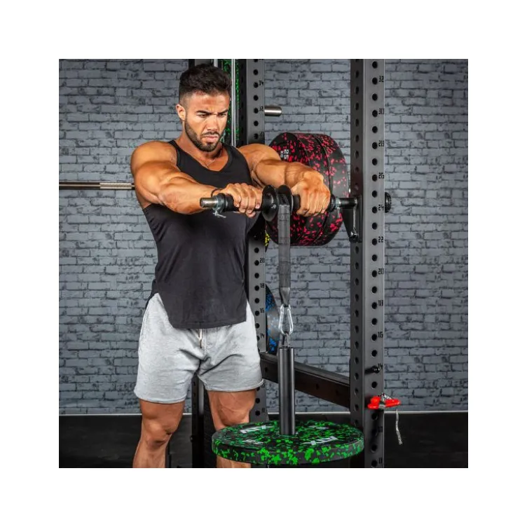 Wrist Roller ATX professionnel avec mousqueton et sangle en nylon pour musculation des avant-bras
